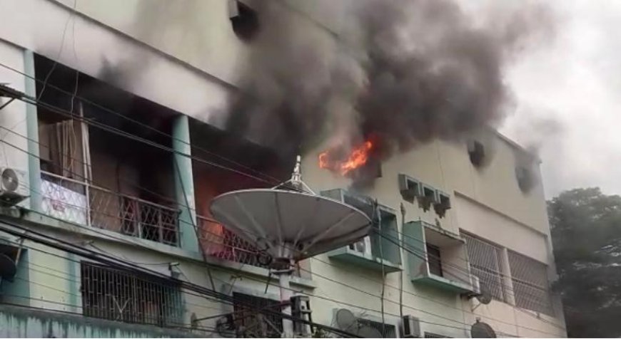 Kinshasa : L’immeuble abritant la RTG@ et Télé7 en feu